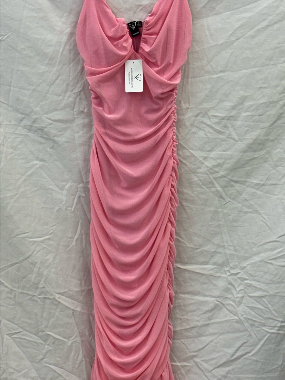 Windsor Pink Ruched Strapless Maxi Dress